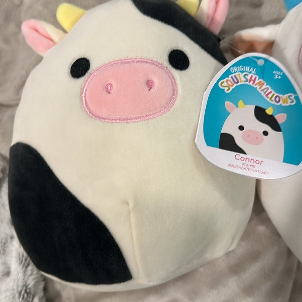 Squishmallows Black and Pastel Cow Plush Conner - Picture 2 of 3